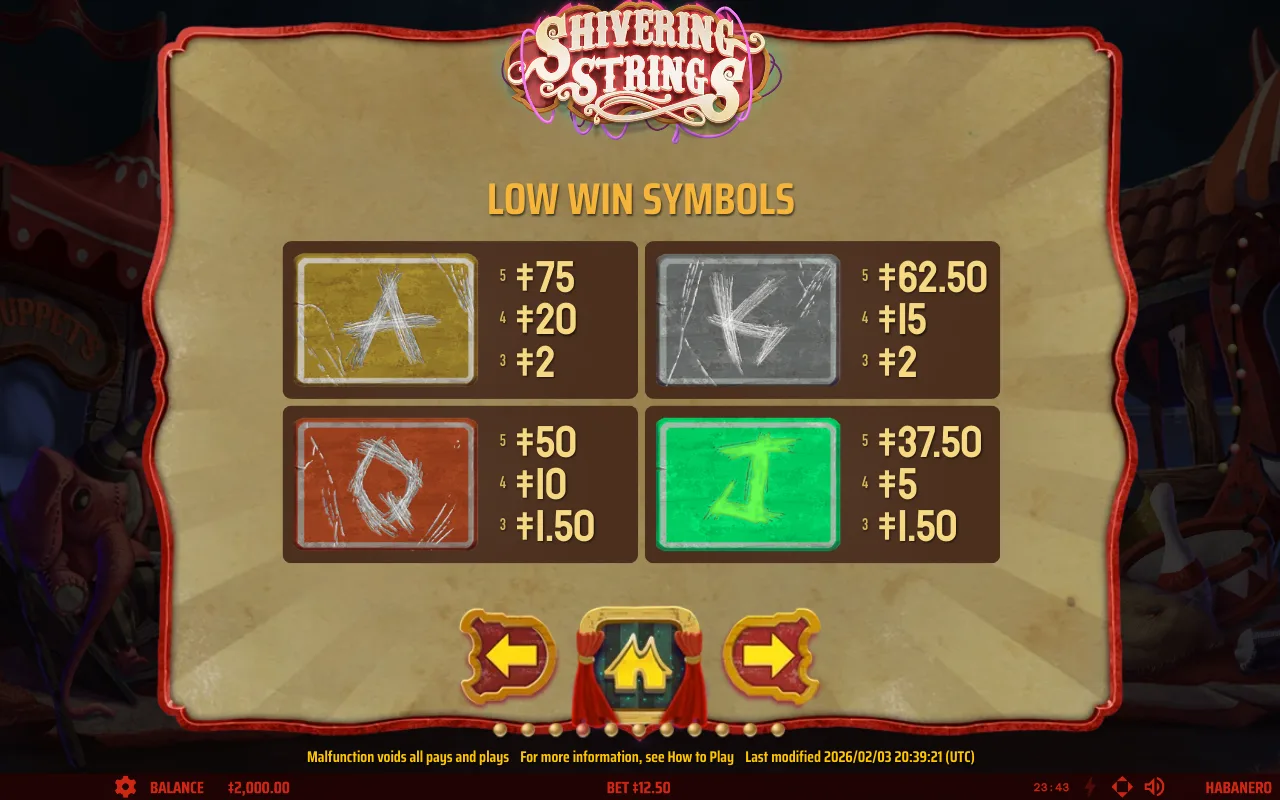 Low win symbols — Shivering Strings