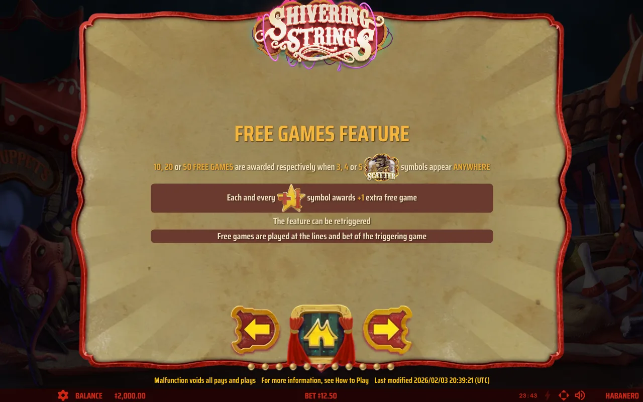 Free games feature — Shivering Strings
