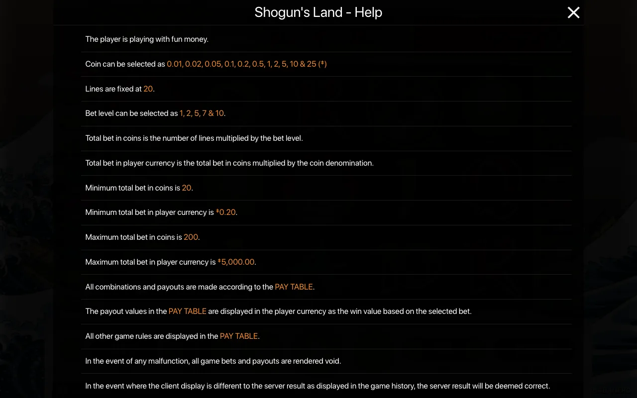 Spielregeln, Seite 1 — Shoguns Land
