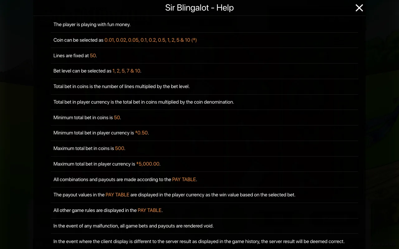 Spielregeln, Seite 1 — Sir Blingalot