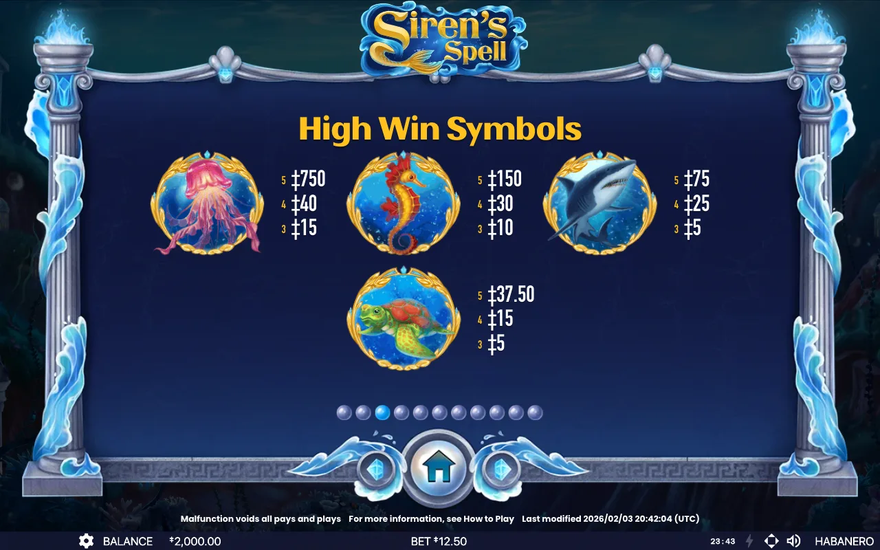 Game rules, page 5 — Sirens Spell