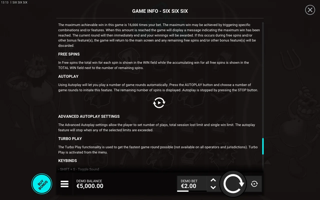 Free spins — SixSixSix