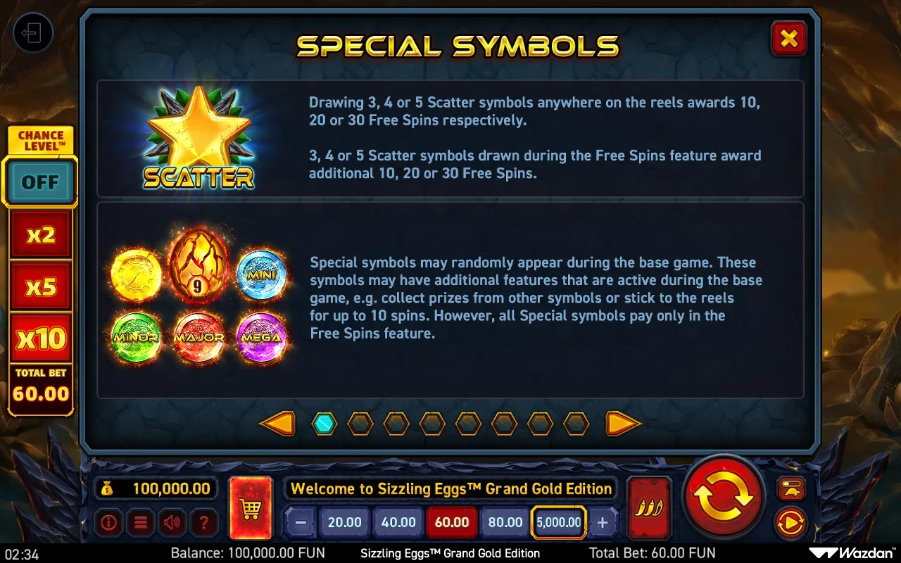 Game rules, page 1 — Sizzling Eggs Grand Gold Edition