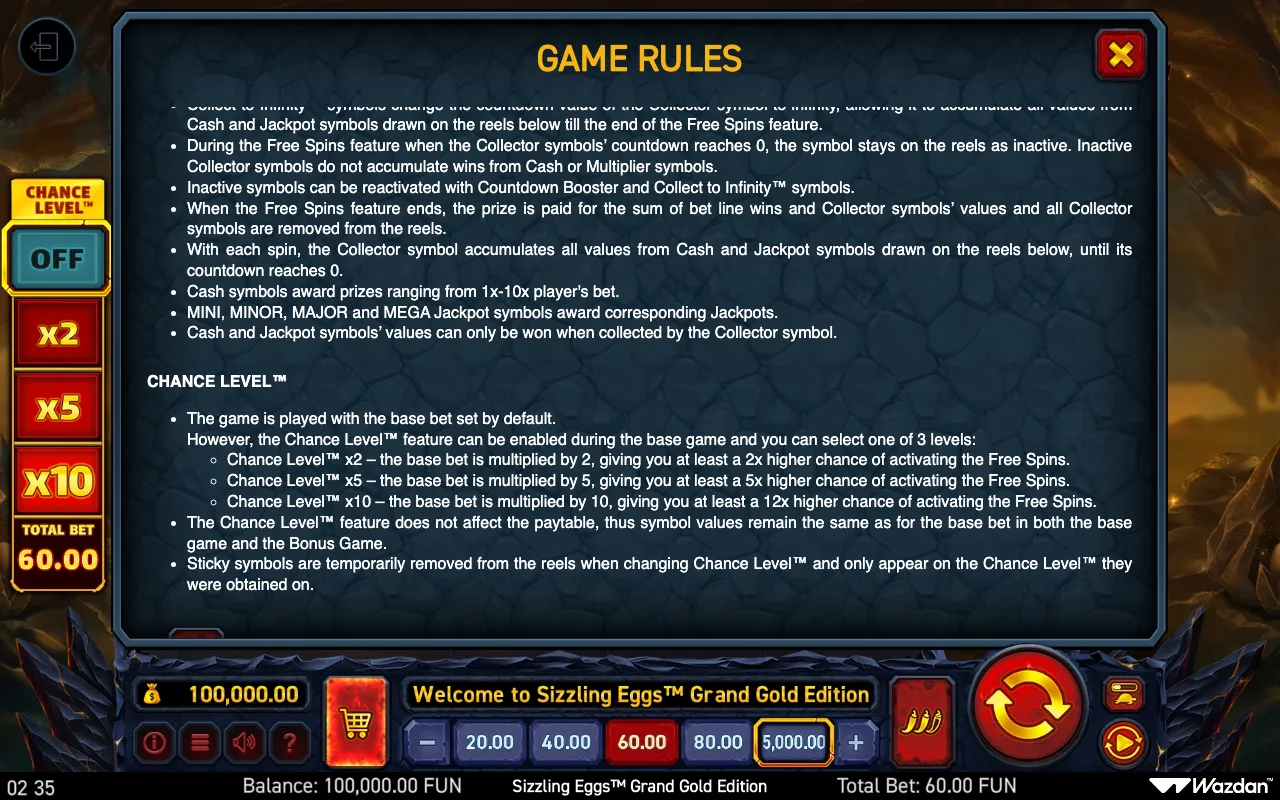 Game rules, page 10 — Sizzling Eggs Grand Gold Edition