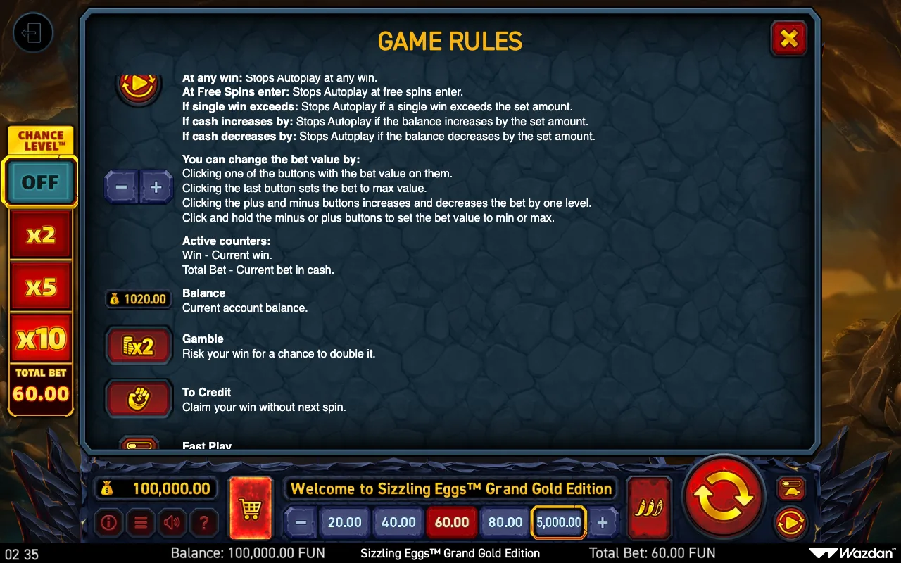 Game rules, page 12 — Sizzling Eggs Grand Gold Edition