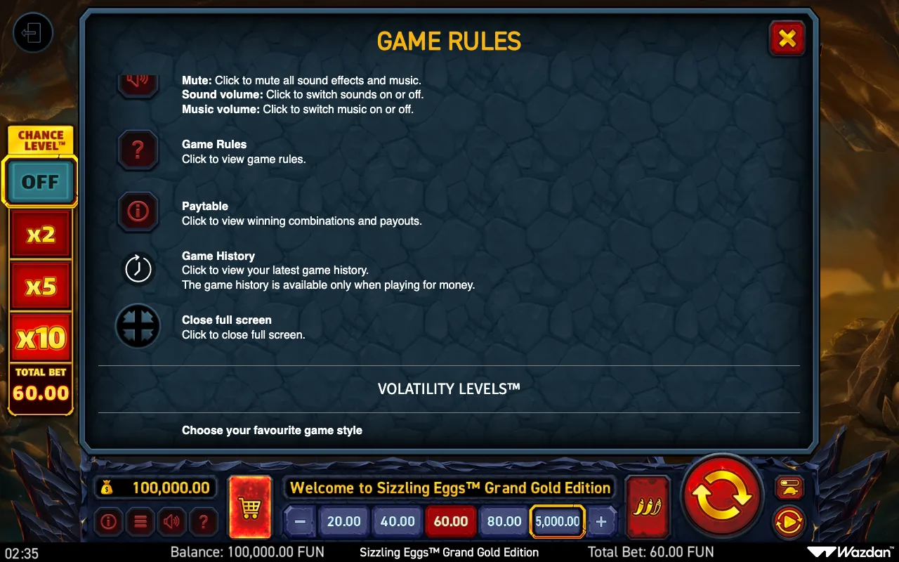 Game rules, page 13 — Sizzling Eggs Grand Gold Edition