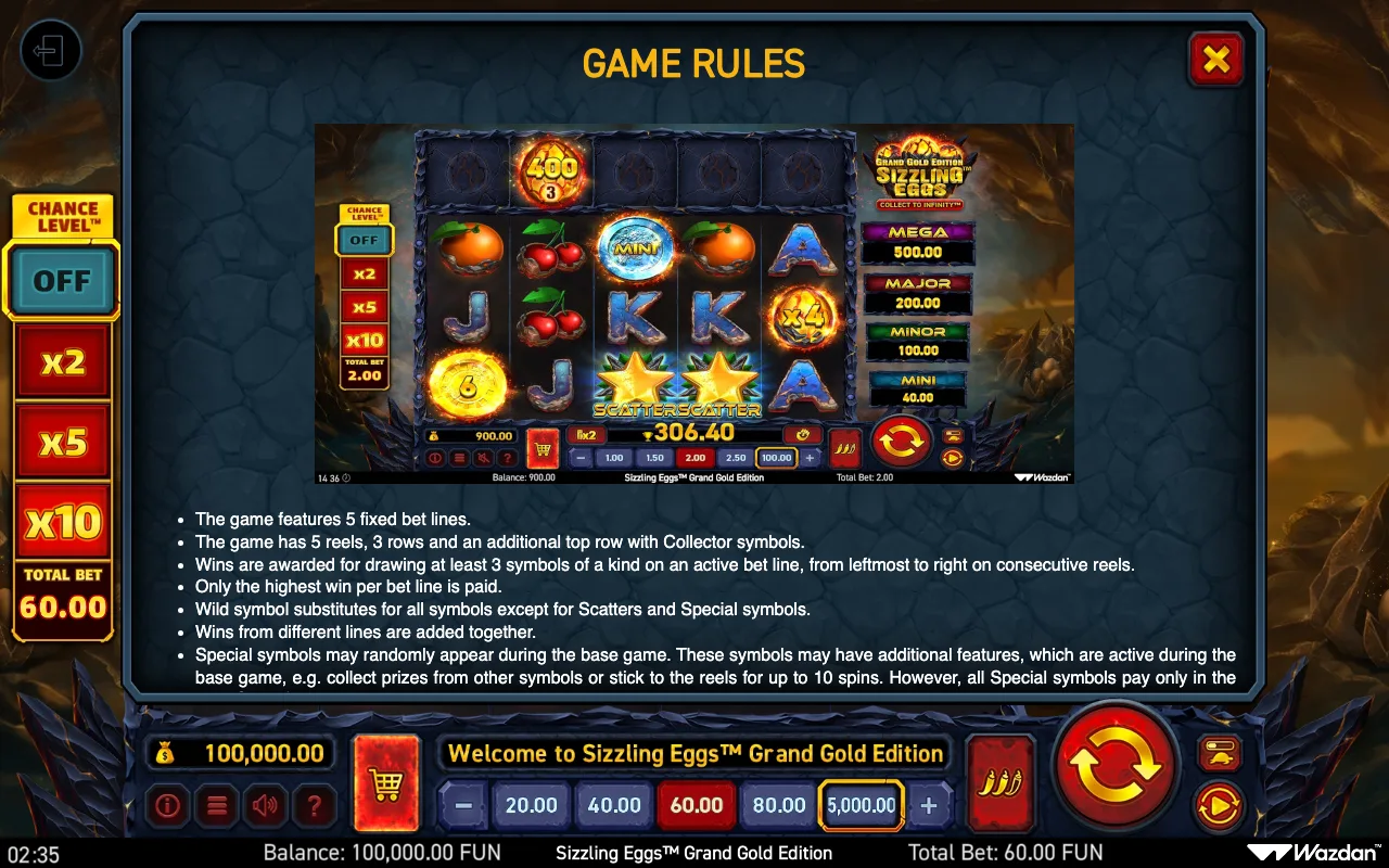 Game rules, page 9 — Sizzling Eggs Grand Gold Edition