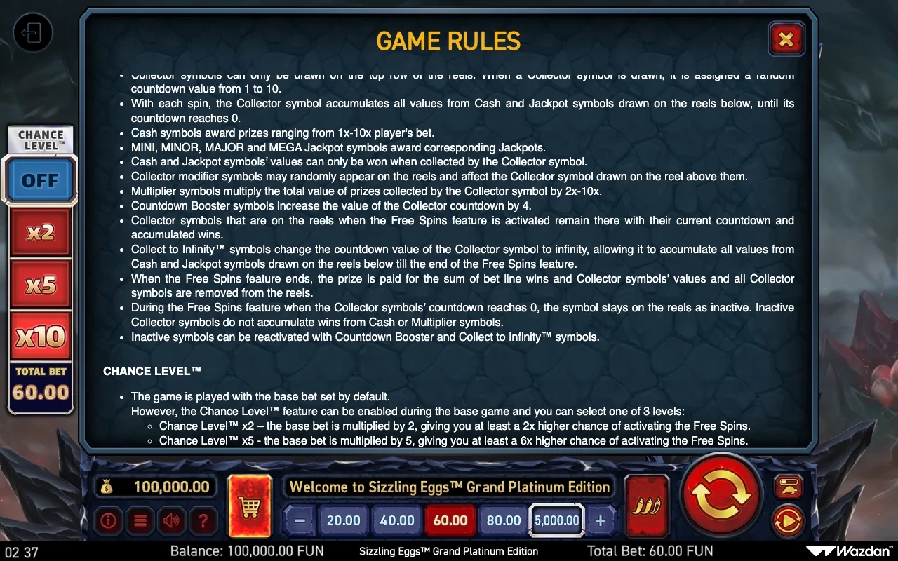 Game rules, page 11 — Sizzling Eggs Grand Platinum Edition