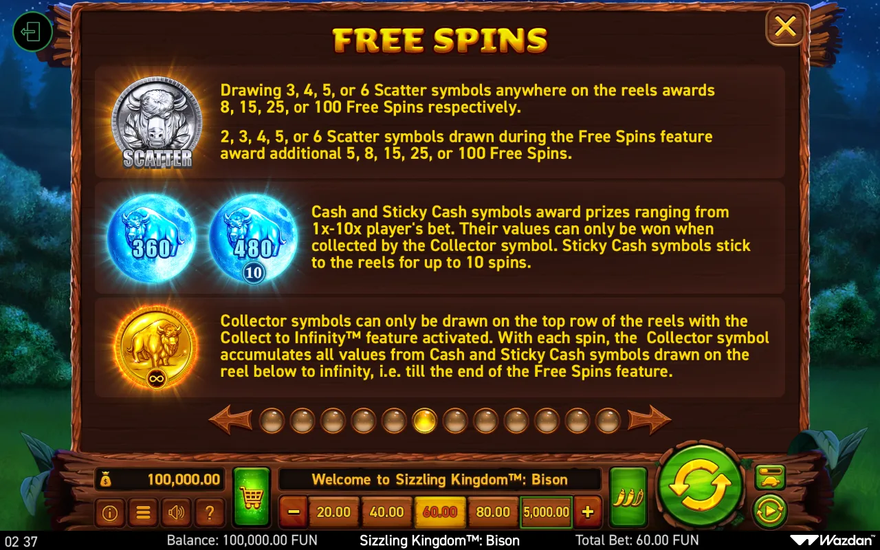 Game rules, page 6 — Sizzling Kingdom Bison