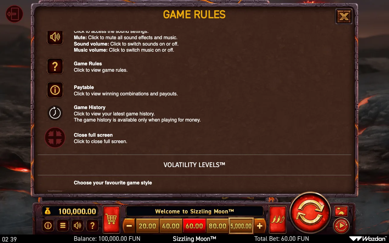 Game rules, page 13 — Sizzling Moon