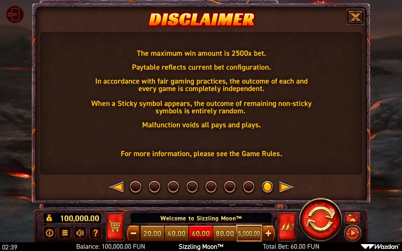 Game rules, page 8 — Sizzling Moon