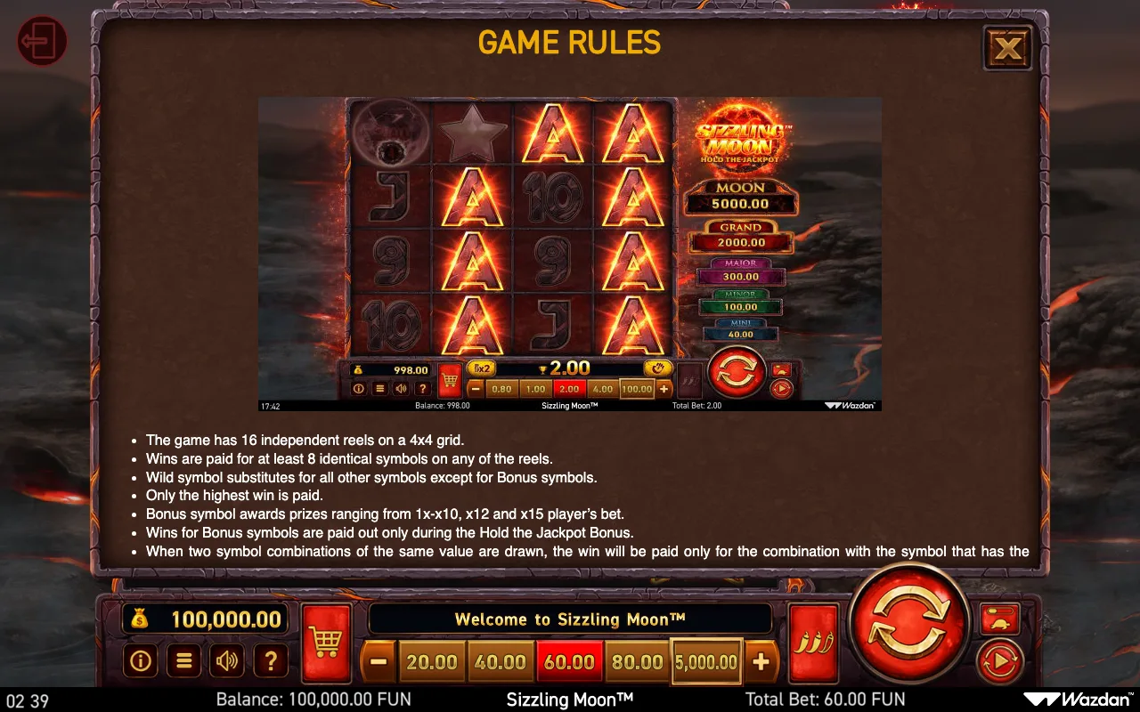 Game rules, page 9 — Sizzling Moon