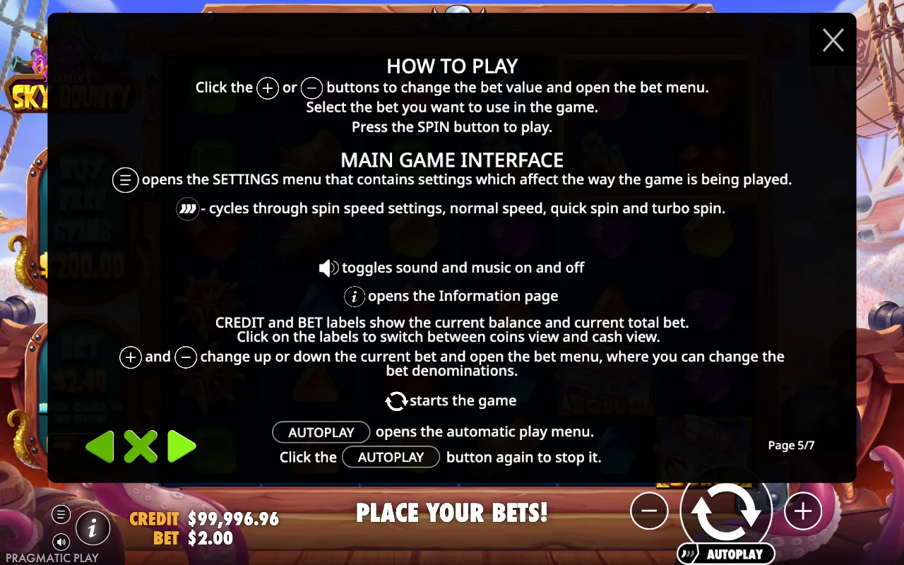 How to play — Sky Bounty