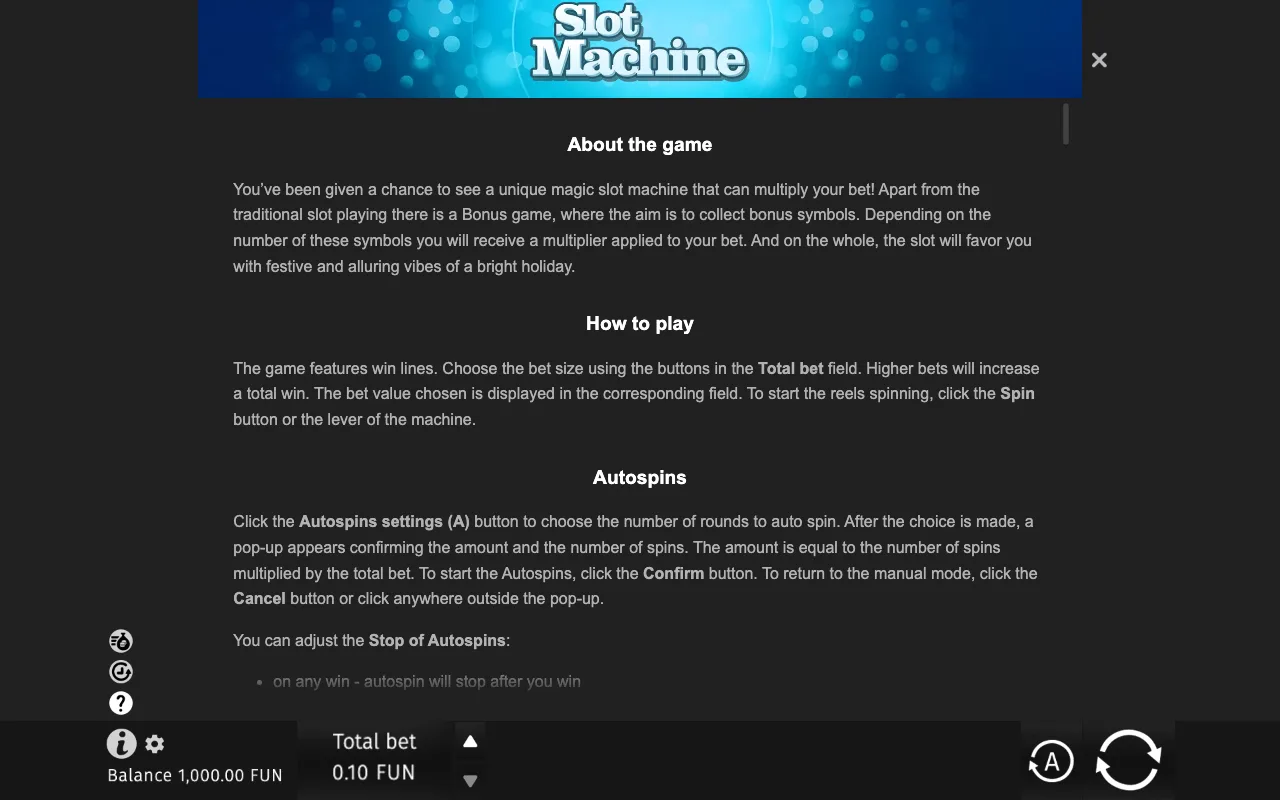 Game rules, page 4 — Slot Machine