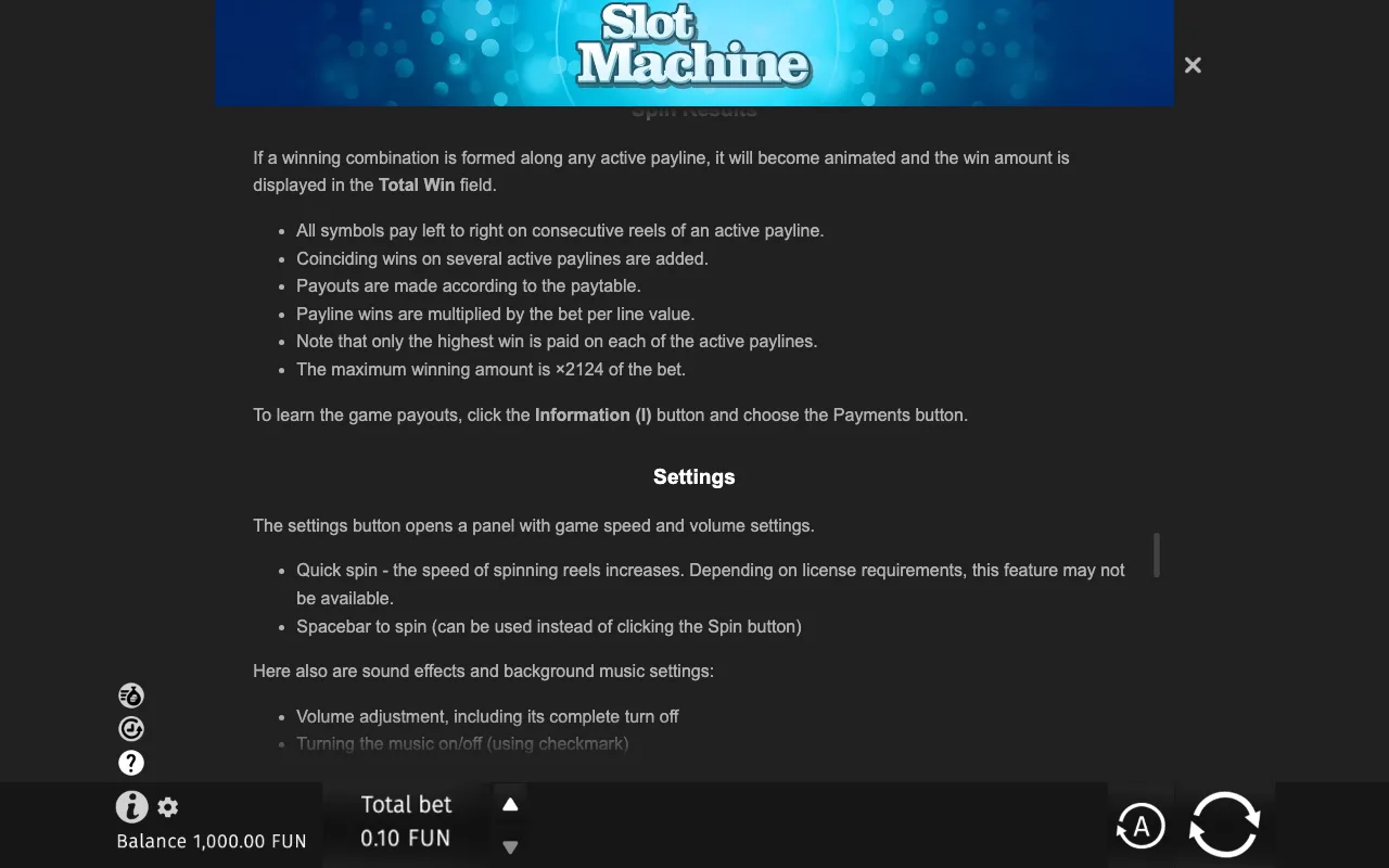 Game rules, page 6 — Slot Machine Christmas