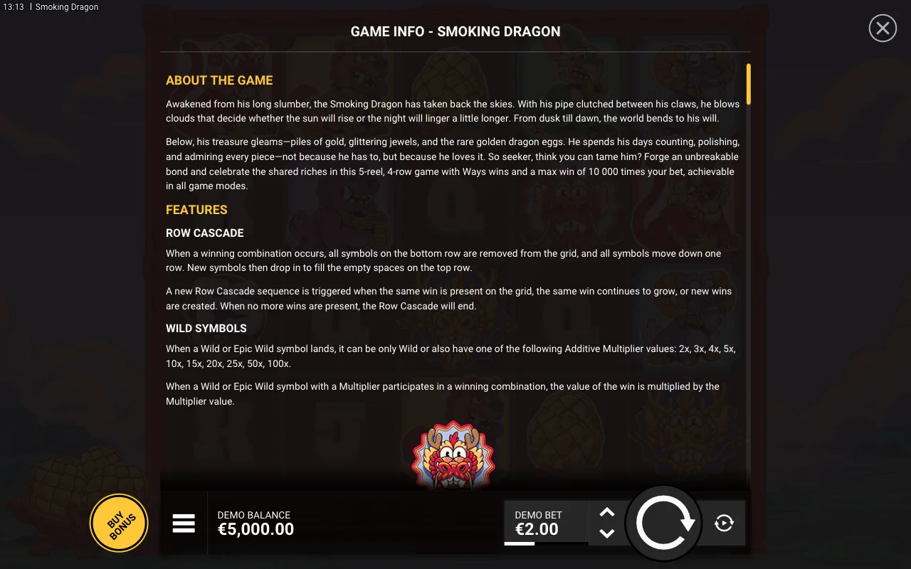 Game rules, page 1 — Smoking Dragon