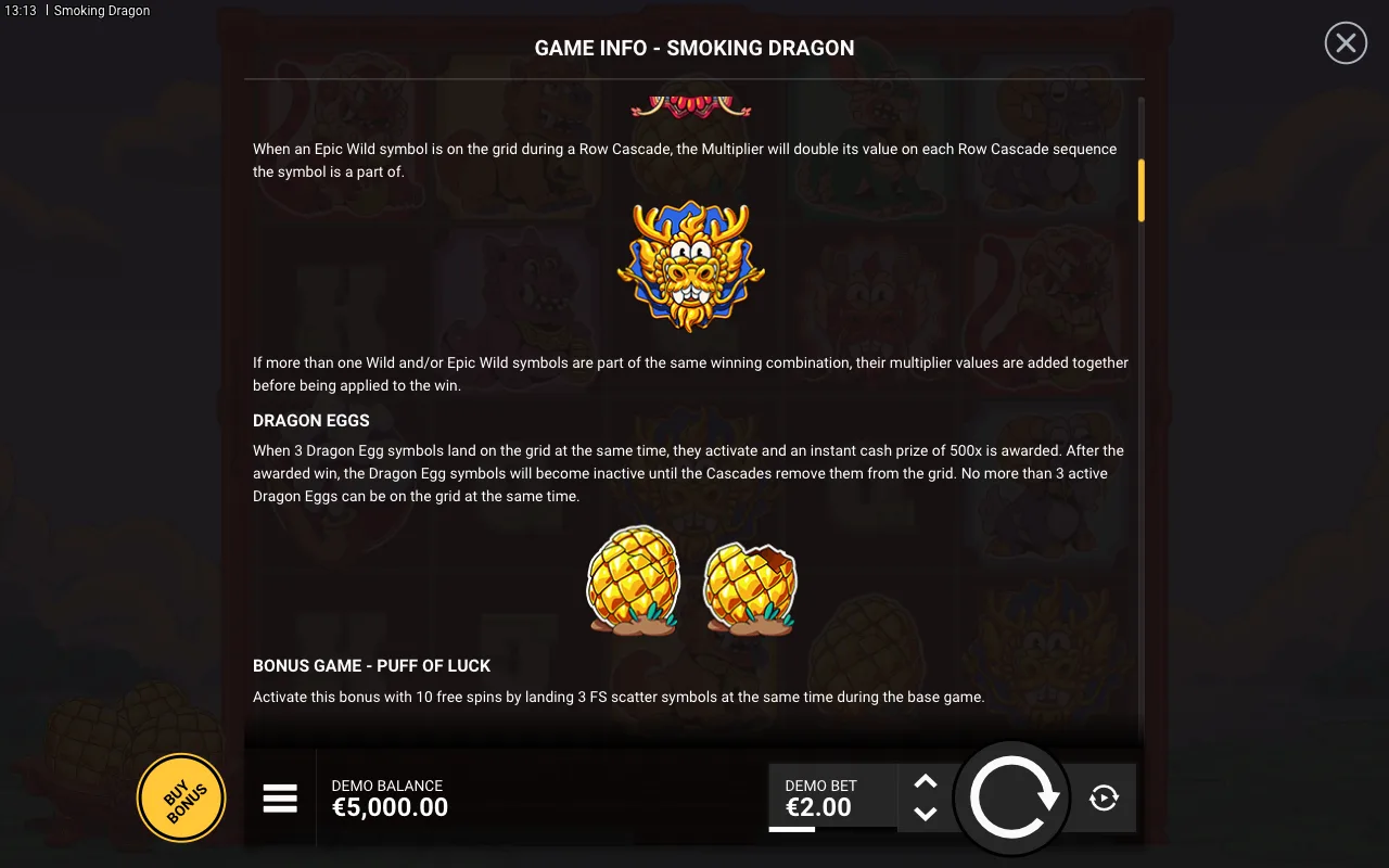 Game rules, page 2 — Smoking Dragon