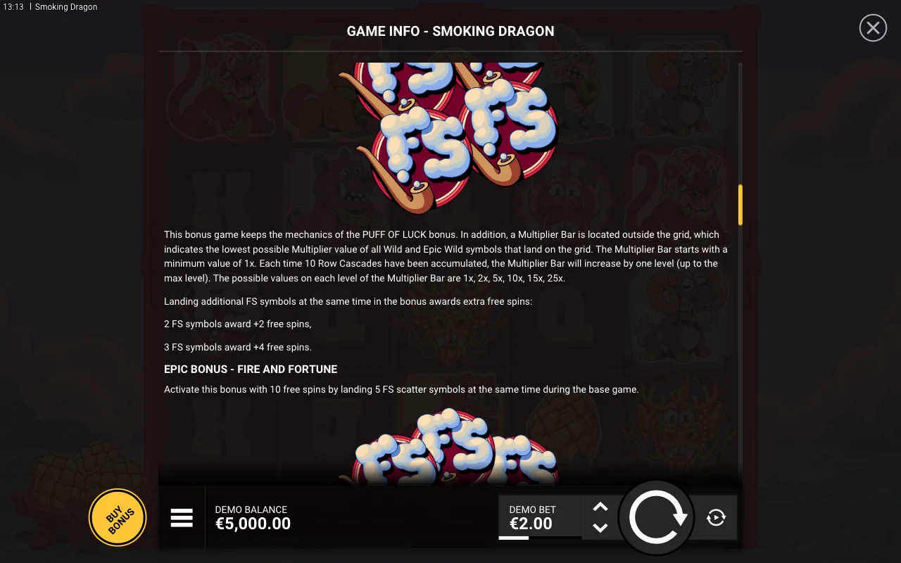 Game rules, page 4 — Smoking Dragon