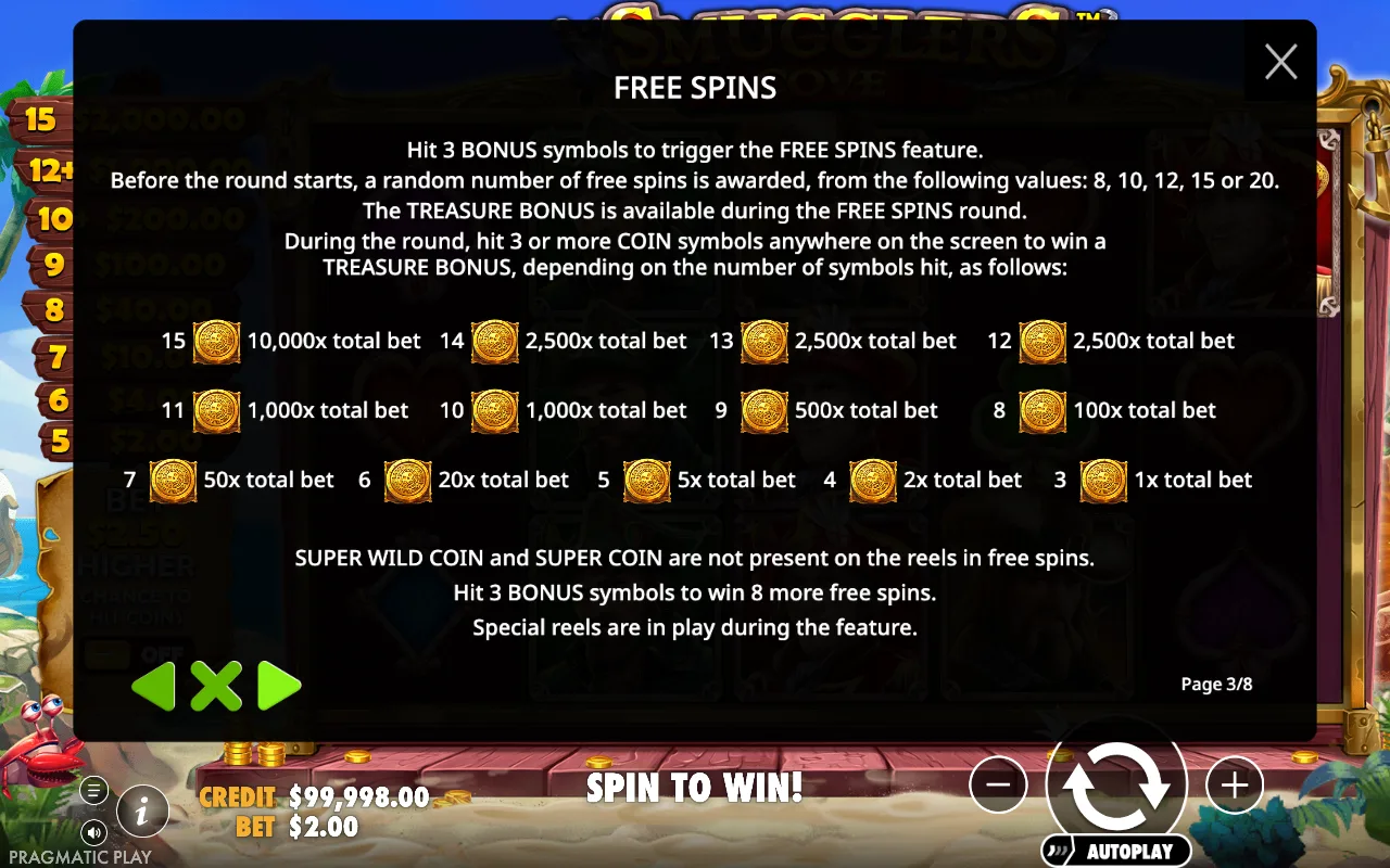 Free spins — Smugglers Cove