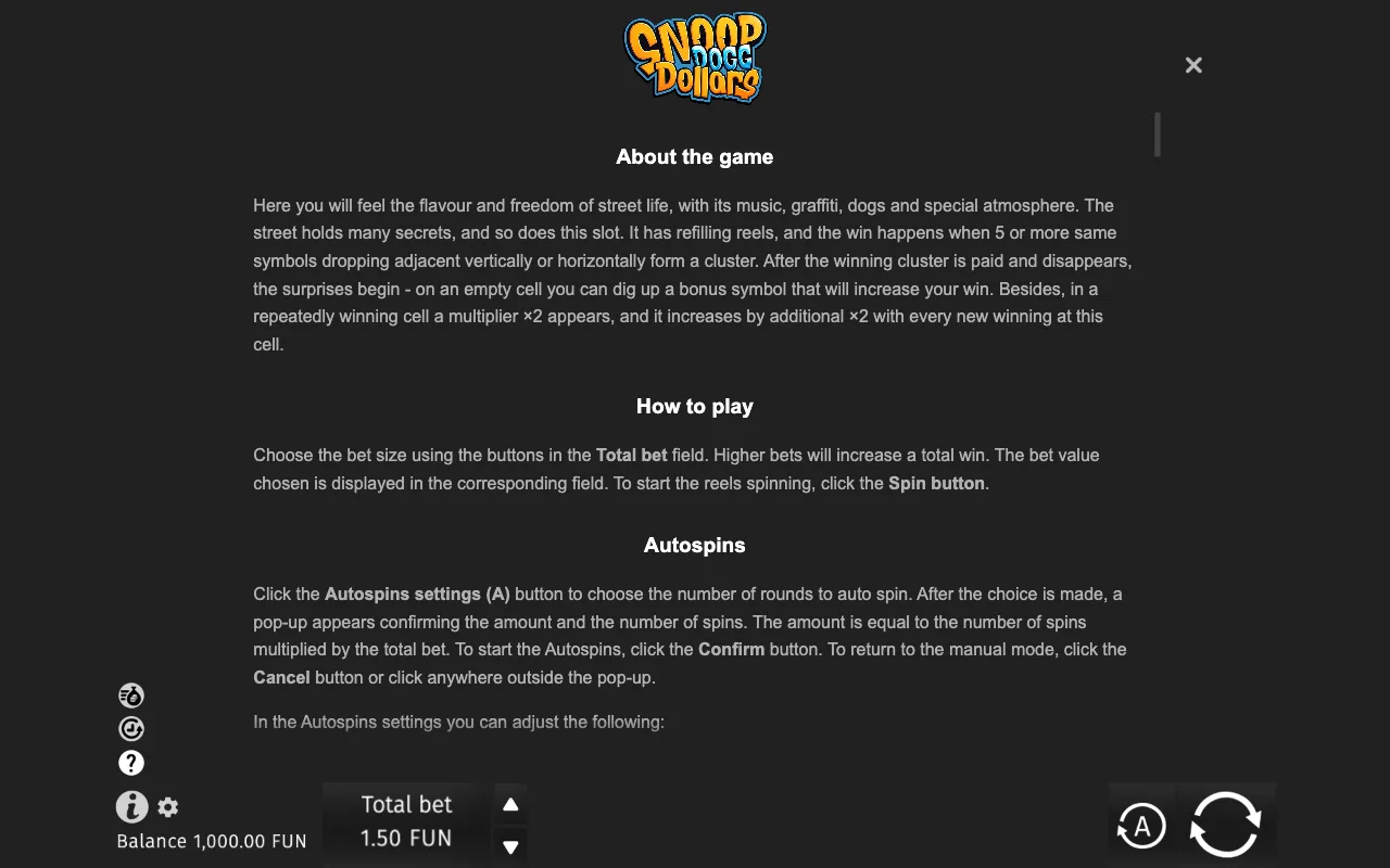 Game rules, page 6 — Snoop Dogg Dollars
