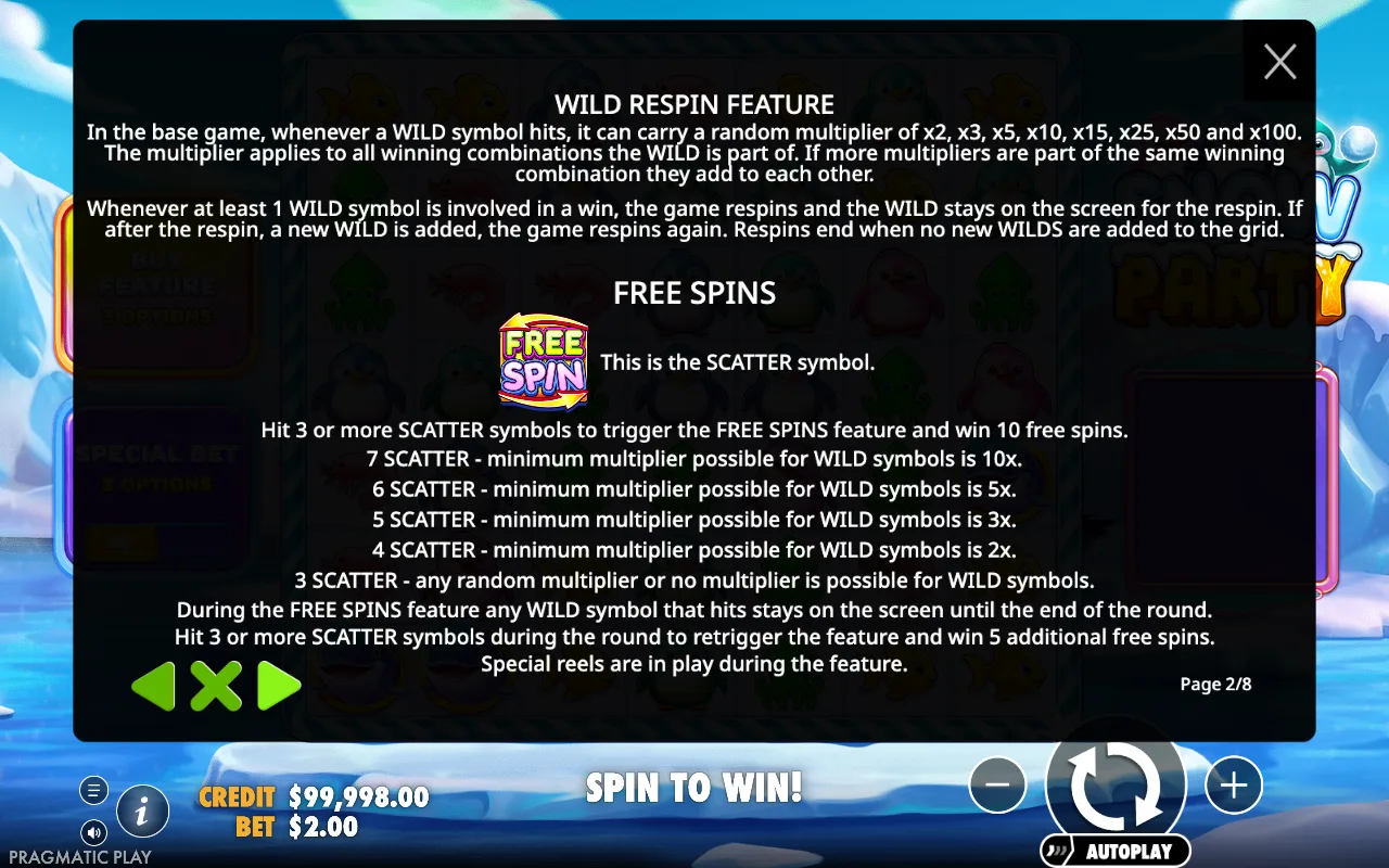 Wild respin feature — Snow Party