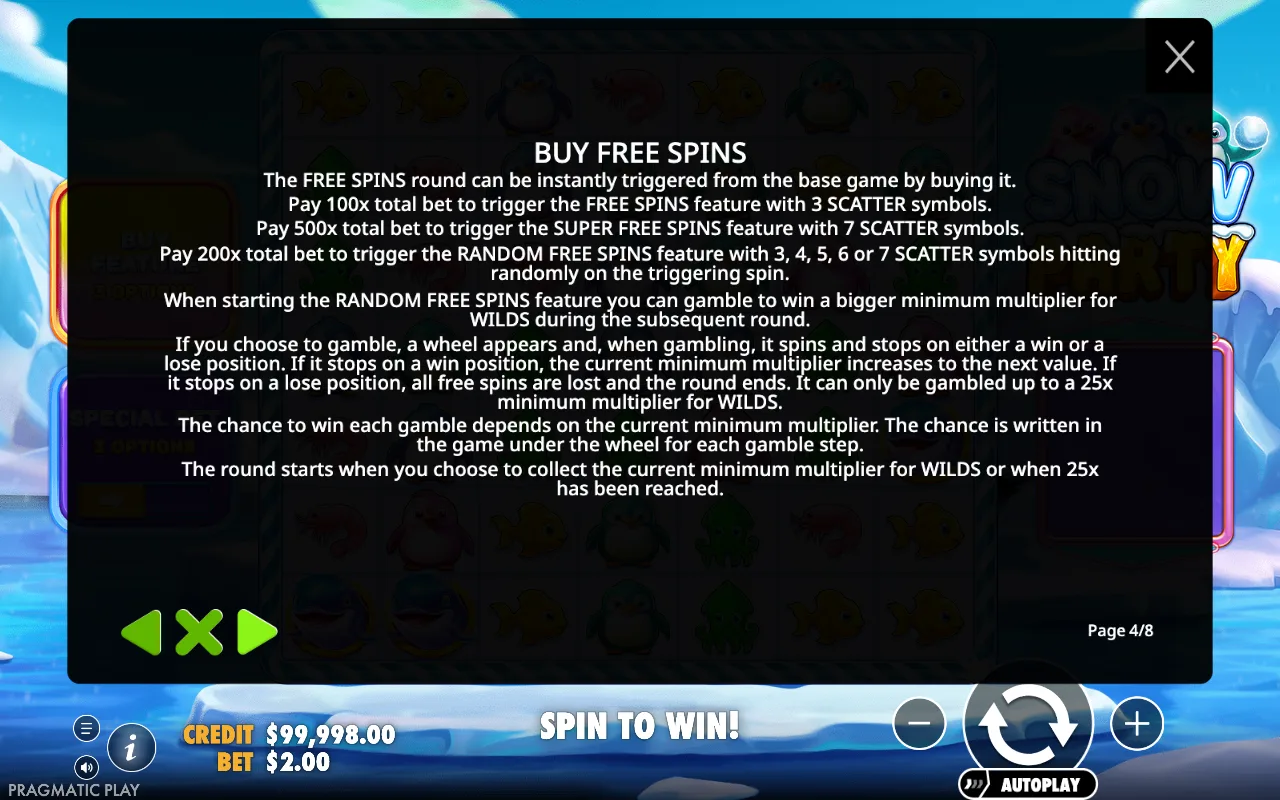 Buy free spins — Snow Party