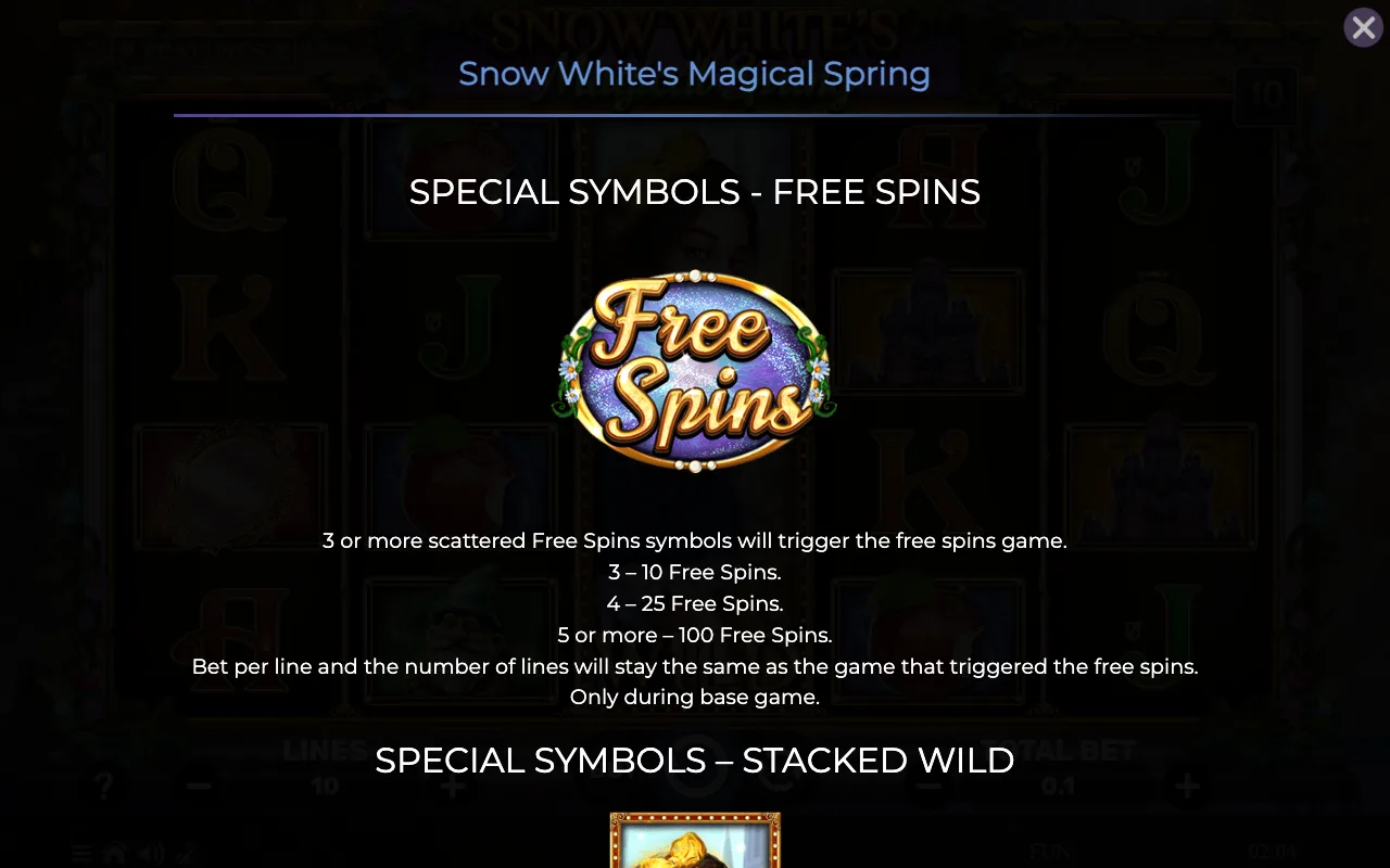 Special symbols - free spins — Snow Whites Magical Spring