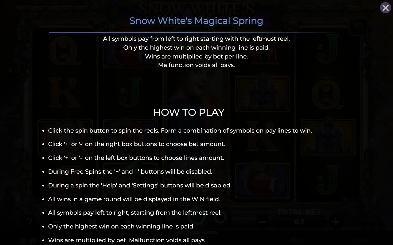 Game rules, page 5 — Snow Whites Magical Spring