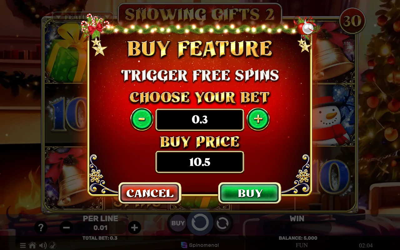 Buying the feature — Snowing Gifts 2