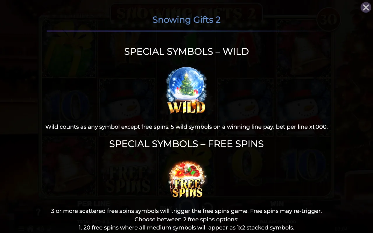 Special symbols - wild — Snowing Gifts 2