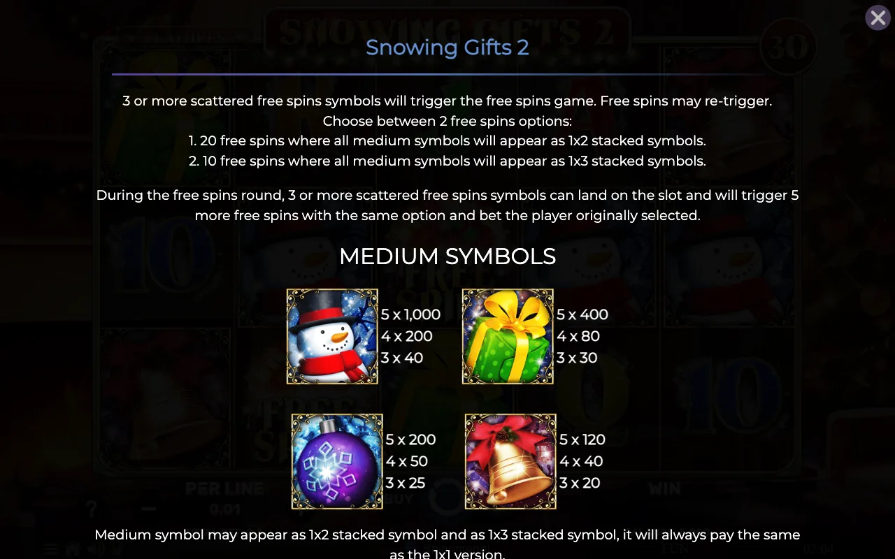 Game rules, page 2 — Snowing Gifts 2