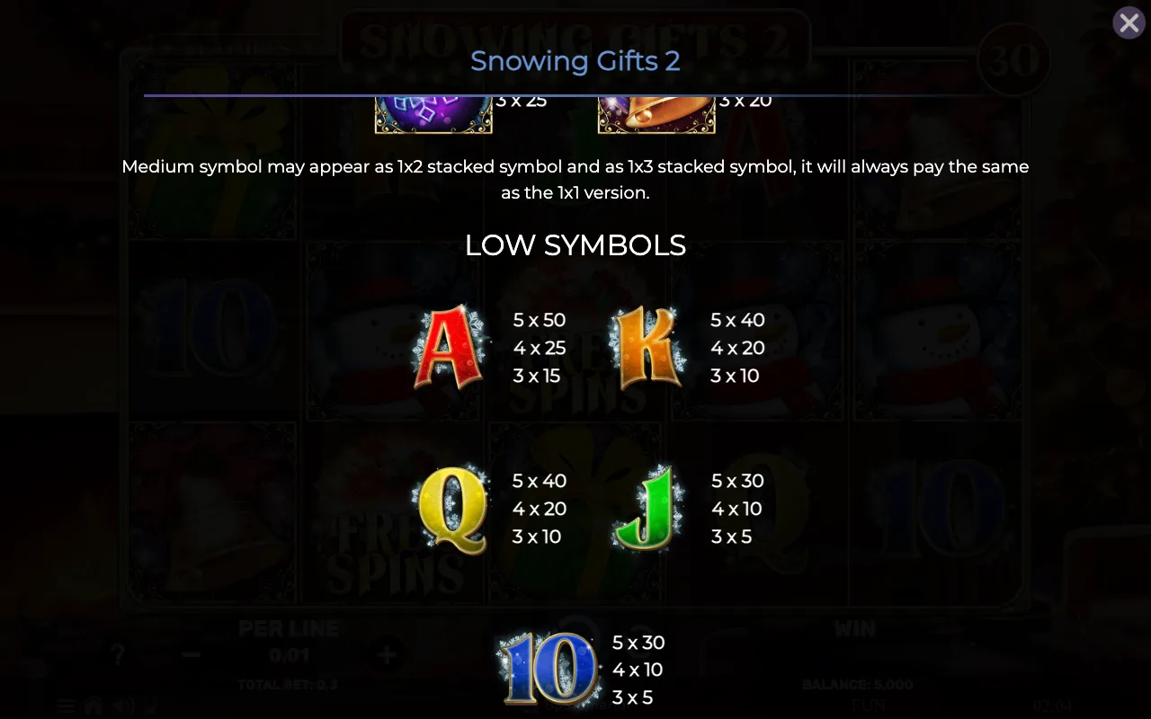 Low symbols — Snowing Gifts 2