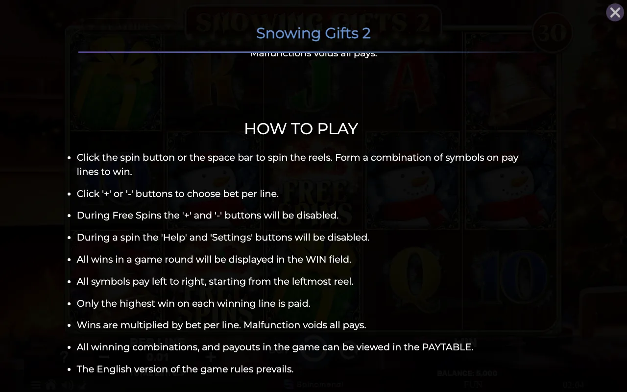 How to play — Snowing Gifts 2