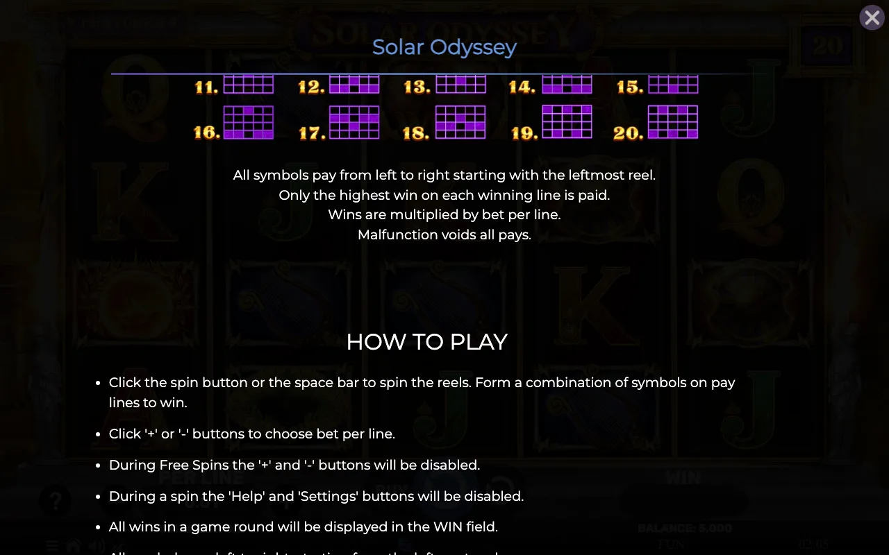 Game rules, page 6 — Solar Odyssey