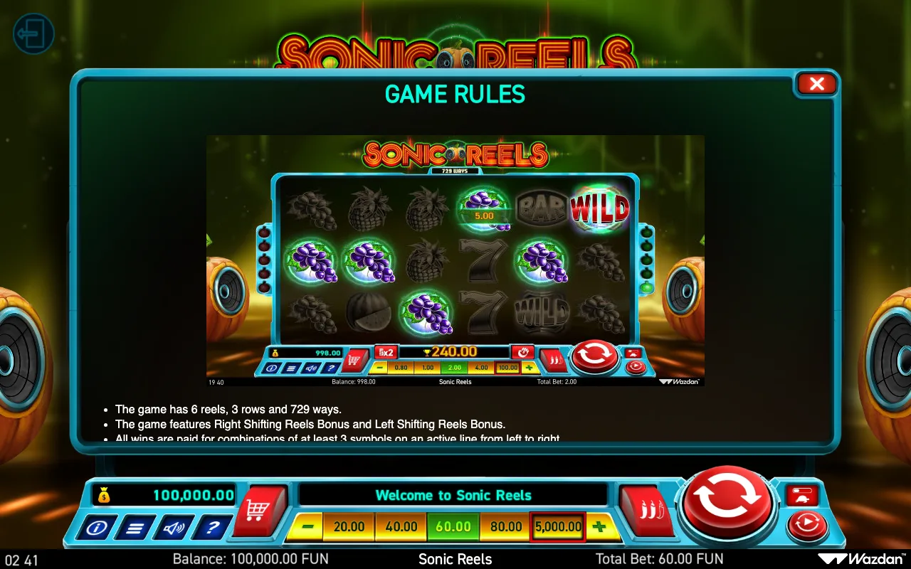 Game rules, page 7 — Sonic Reels