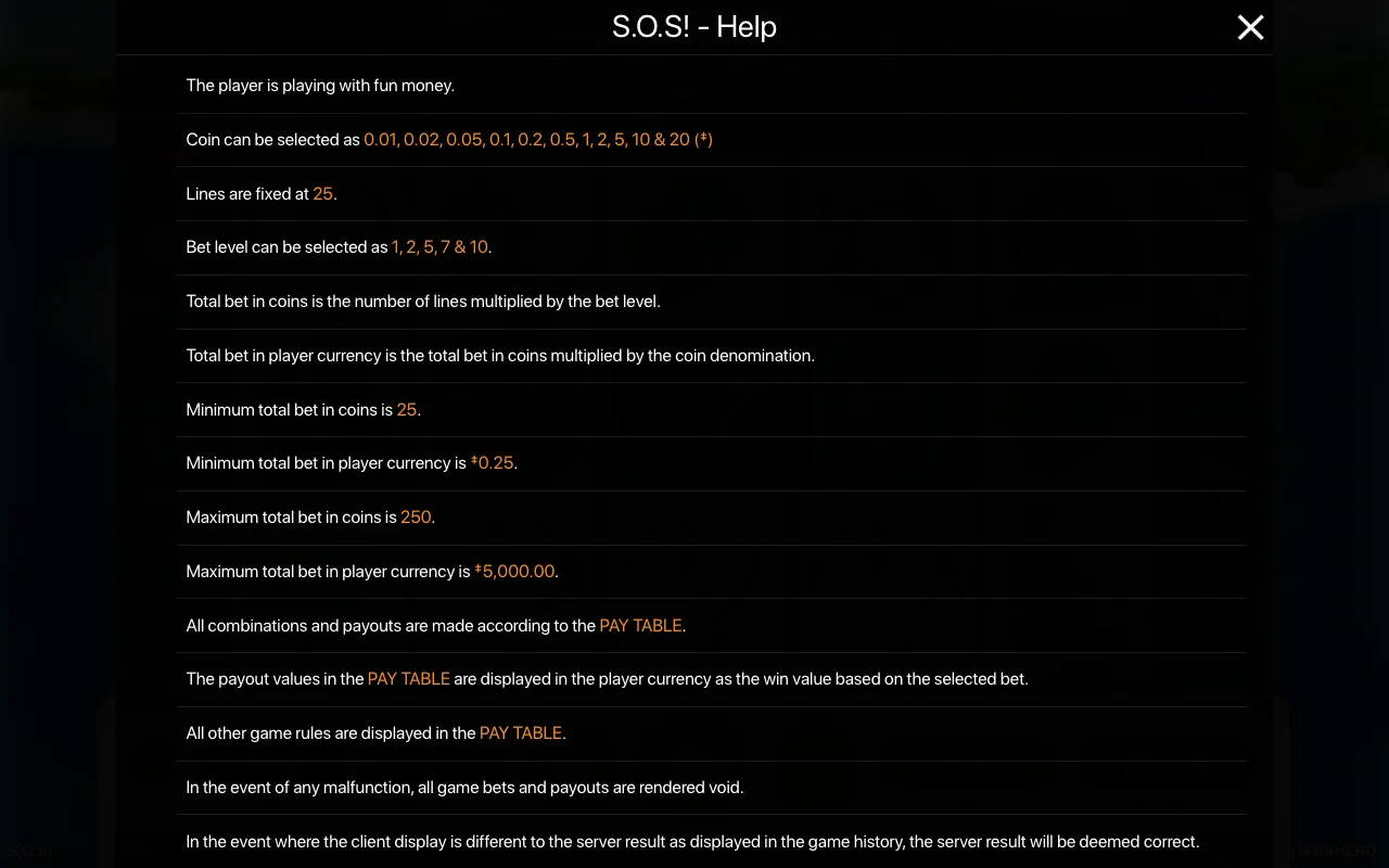 Game rules, page 1 — S.O.S!