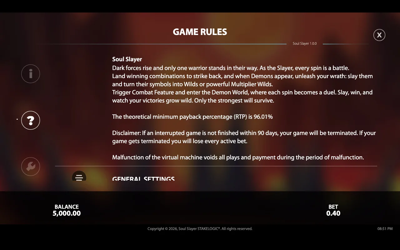 Game rules — Soul Slayer