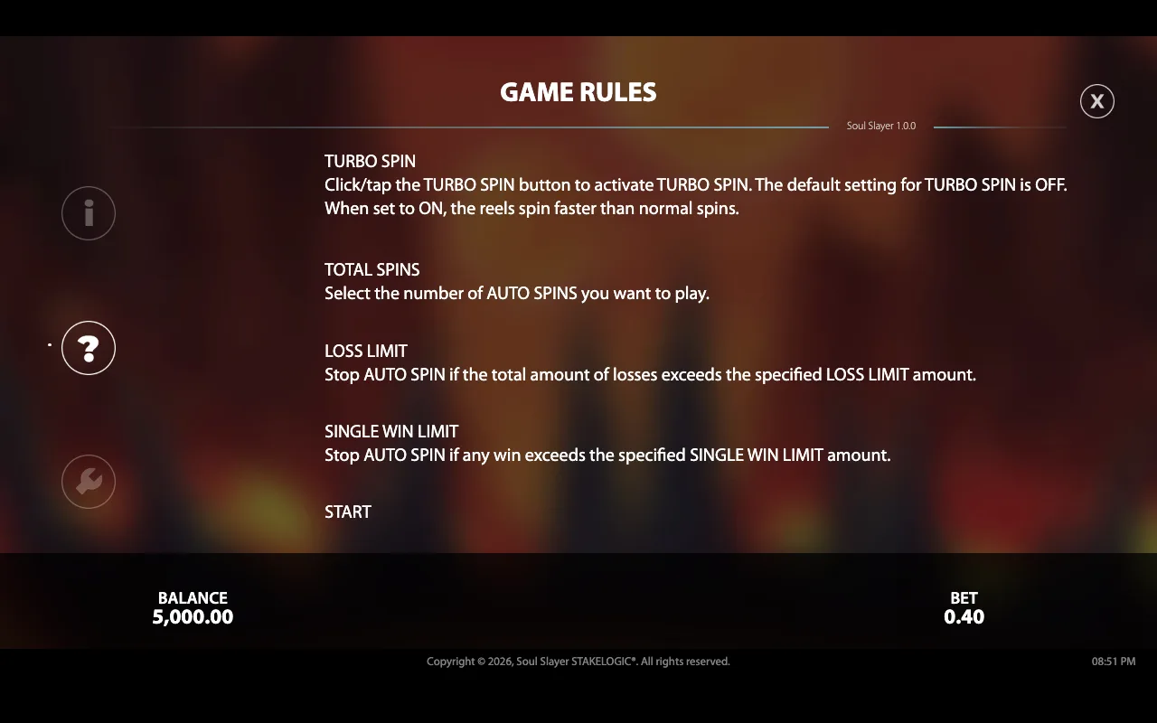 Game rules — Soul Slayer