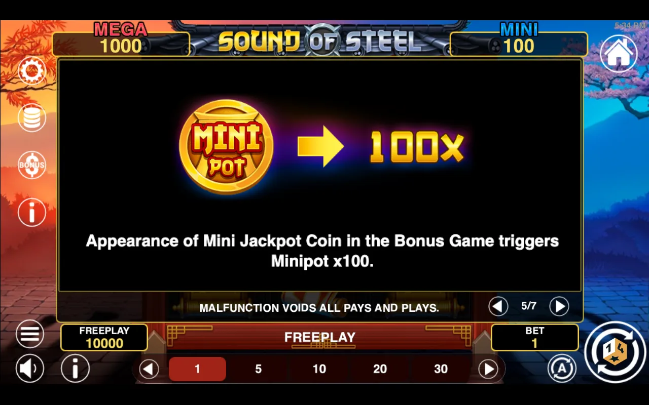 Game rules, page 5 — Sound of Steel Hold And Win