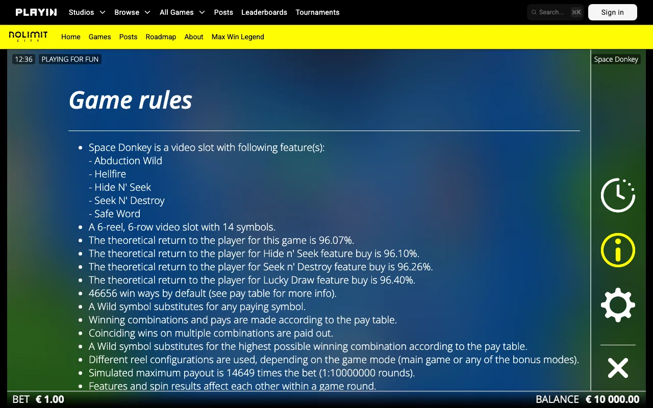 Game rules, page 1 — Space Donkey