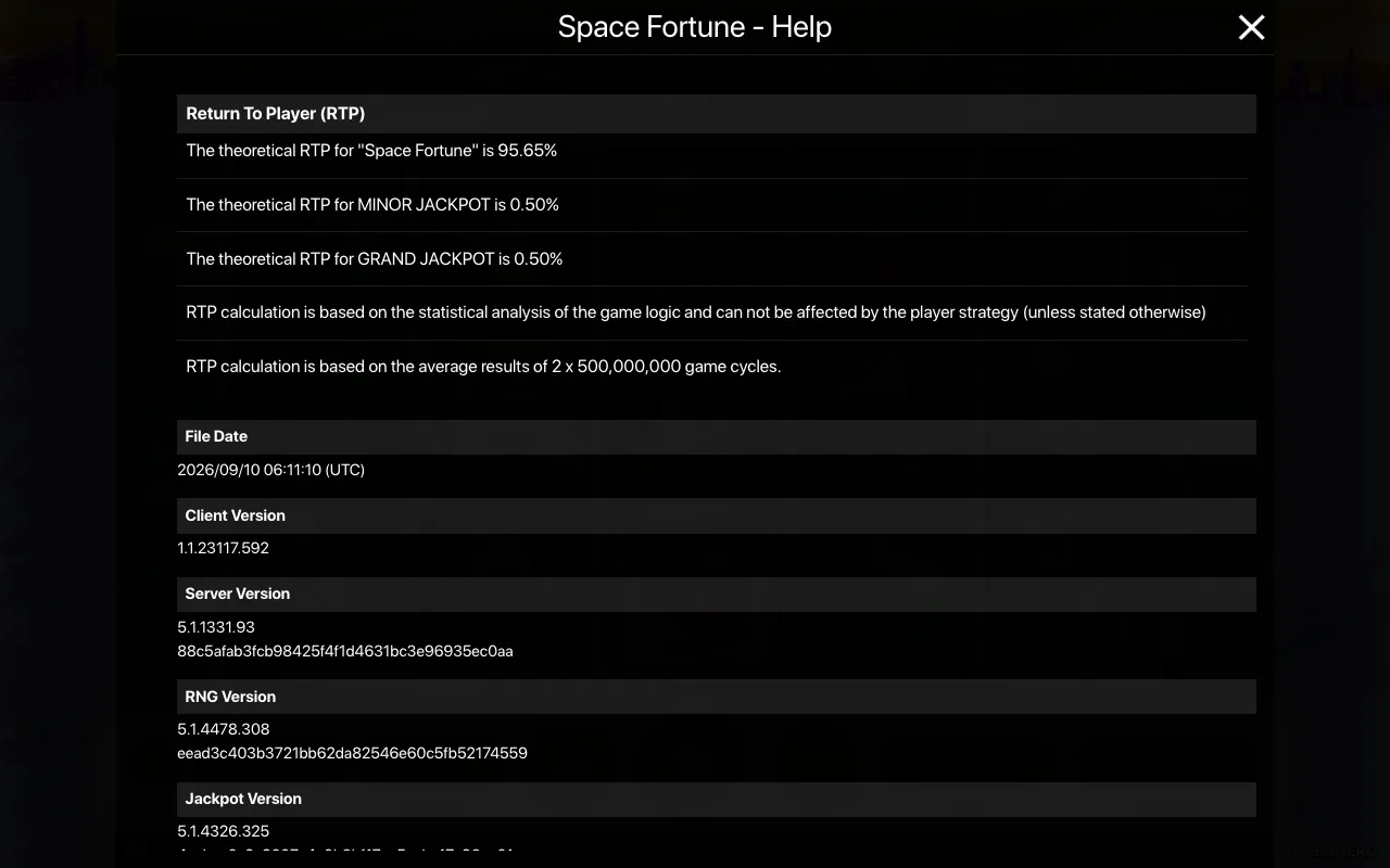 Game rules, page 2 — Space Fortune