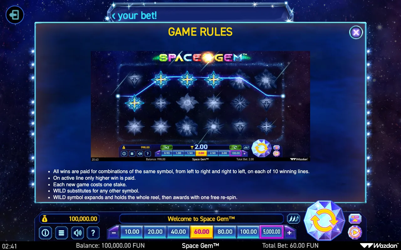 Game rules, page 2 — Space Gem