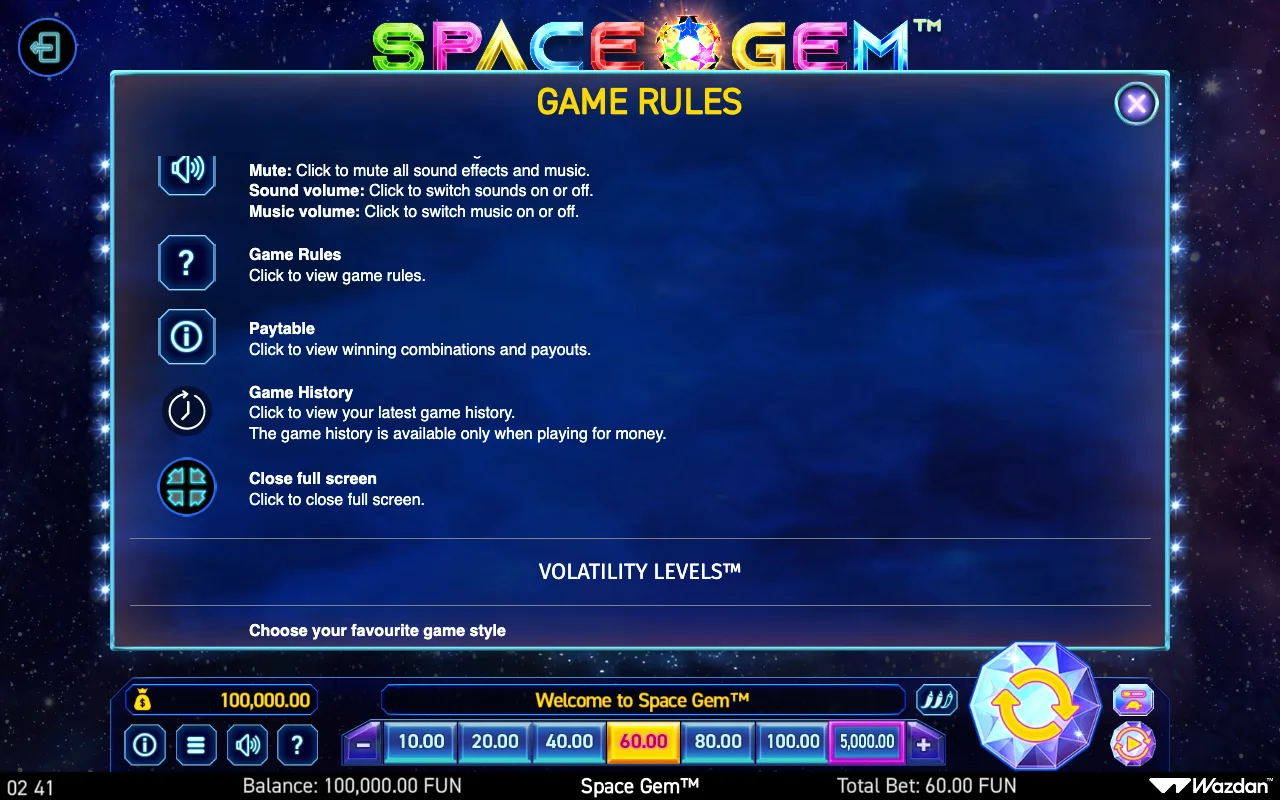 Game rules, page 6 — Space Gem