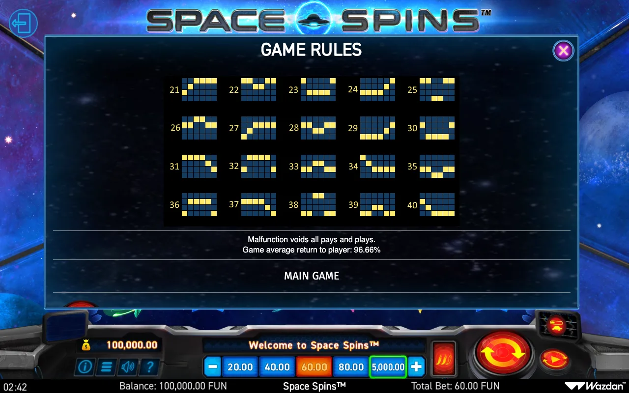 Game rules, page 3 — Space Spins