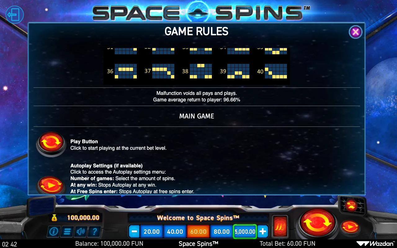 Game rules, page 4 — Space Spins