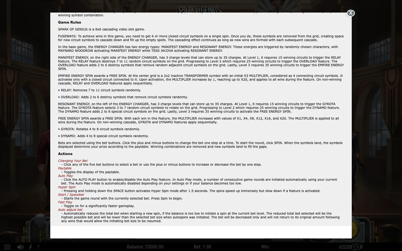Game rules, page 2 — Spark of Genius