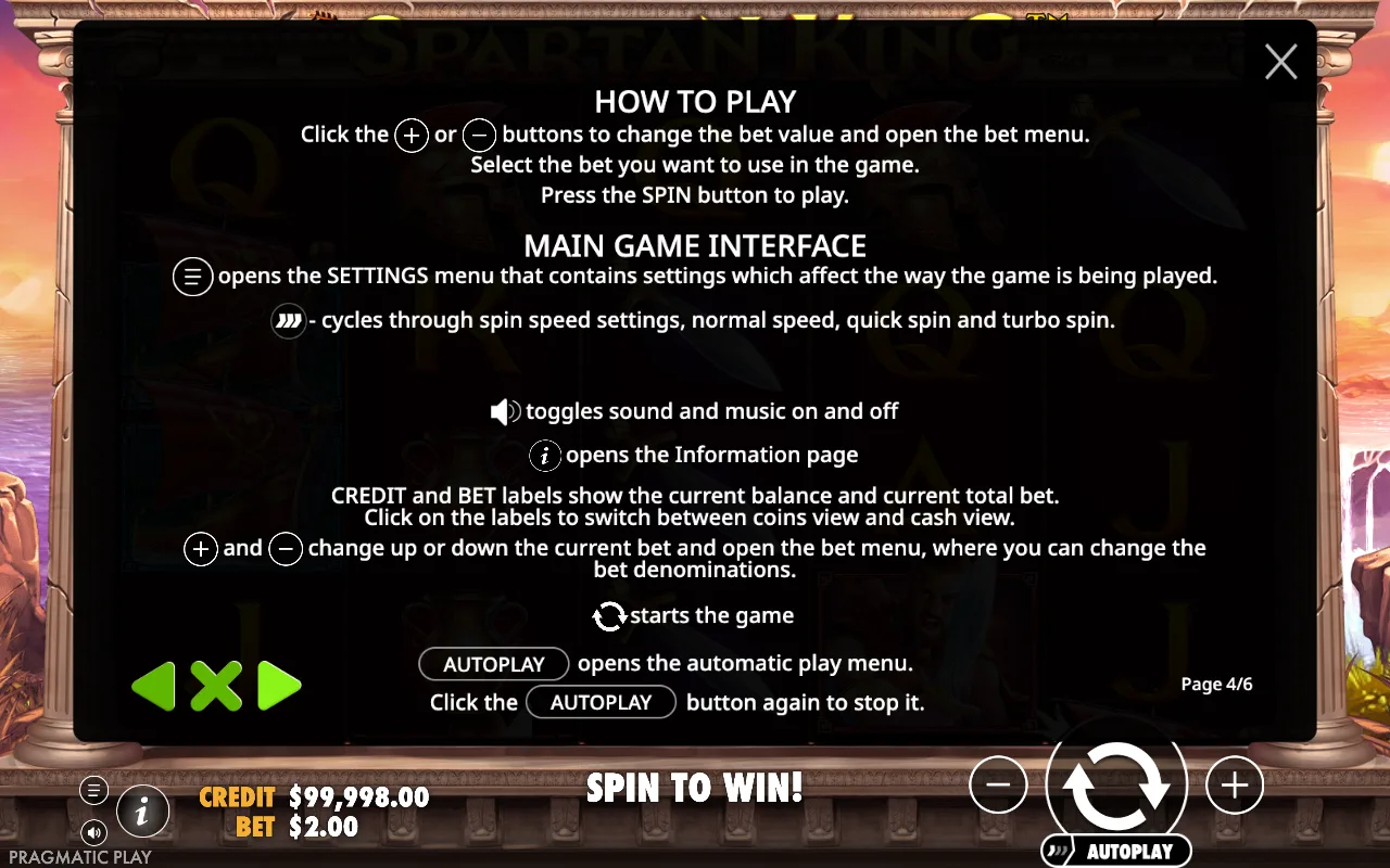 How to play — Spartan King