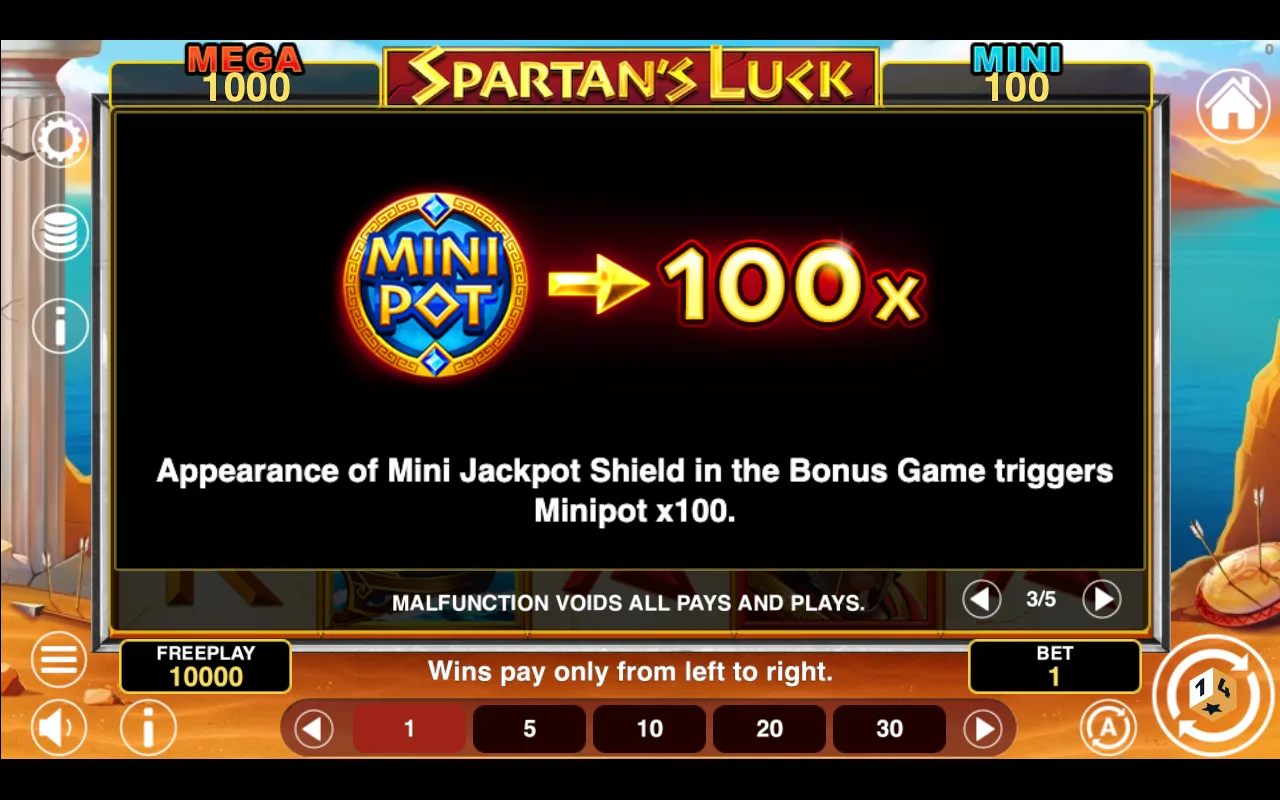 Game rules, page 3 — Spartans Luck Hold And Win