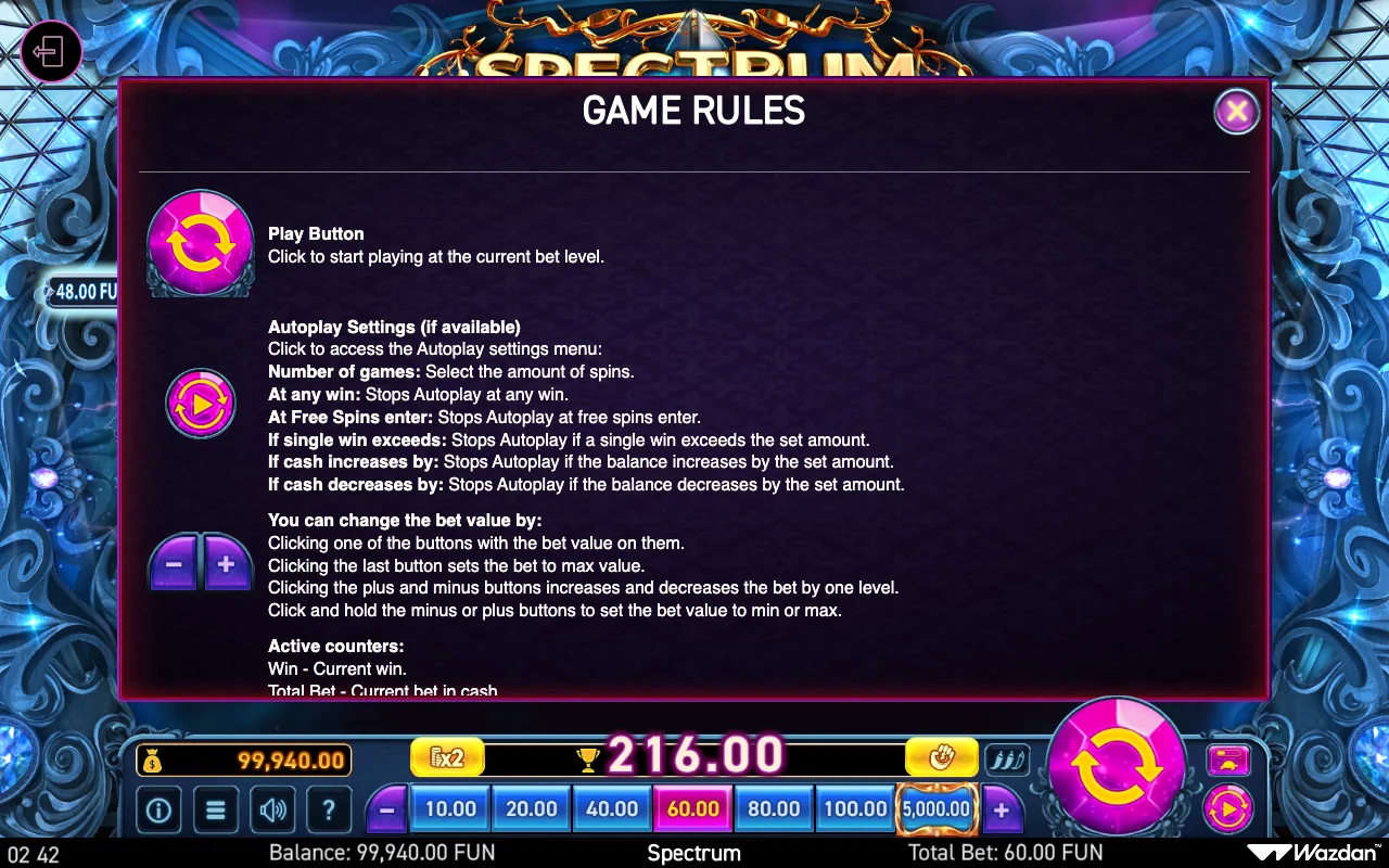 Game rules — Spectrum