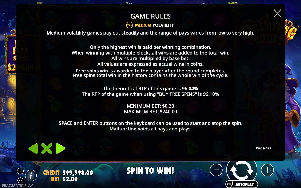 Game rules — Spellbinding Mystery